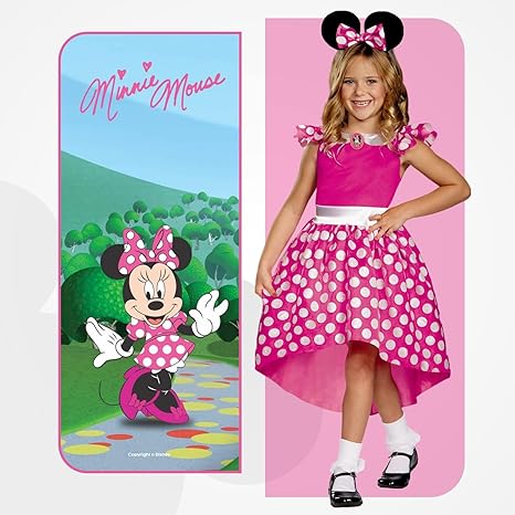 DISGUISE Disney oficial clássico rosa minnie mouse traje crianças, minnie mouse vestir-se roupa saia meninas vestido extravagante, trajes para meninas s