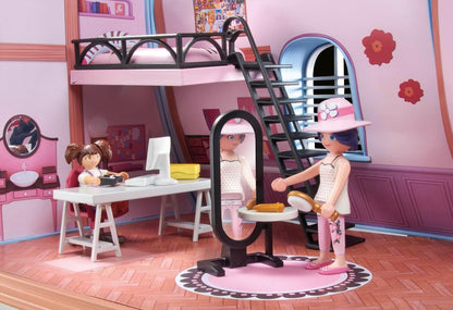 Playmobil 71334 Miraculous: Marinette's Loft, diversão colorida incluindo Marinette e Manon, aventura com Ladybug, dramatização divertida e imaginativa, conjuntos de jogos detalhados adequados para crianças de 4 anos ou mais