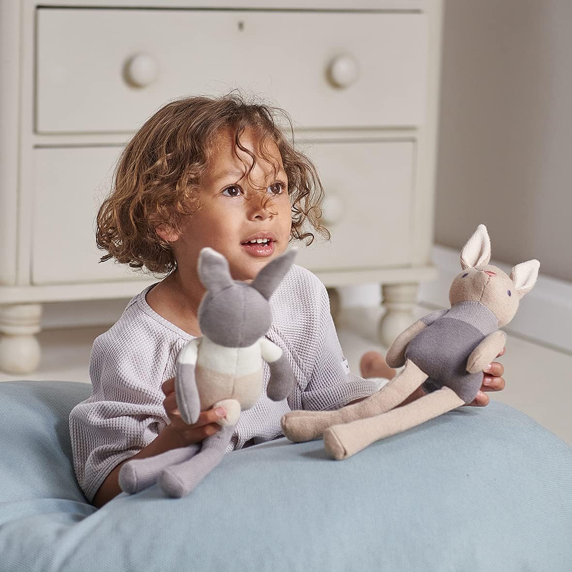 ThreadBear Design Baby Threads Taupe Bunny Doll - Presentes e brinquedos premium para bebês e crianças pequenas