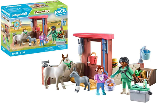 Playmobil 71471 Country: Farmyard Veterinarian Starter Pack, conjuntos de jogos de animais, brinquedos sustentáveis, encenação divertida e imaginativa, conjuntos de jogos adequados para crianças a partir de 4 anos