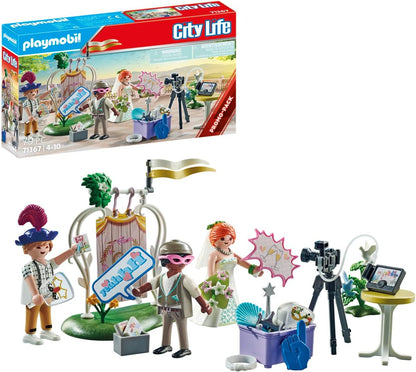 Playmobil 71367 Pacote promocional de cabine de fotos de casamento, conjunto de presente de cerimônia, dramatização divertida e imaginativa, conjuntos adequados para crianças de 4 anos ou mais