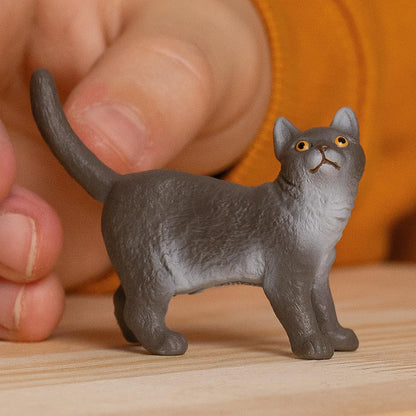 Schleich 13973 FARM WORLD British Shorthair Cat Figurine para maiores de 3 anos, Preto