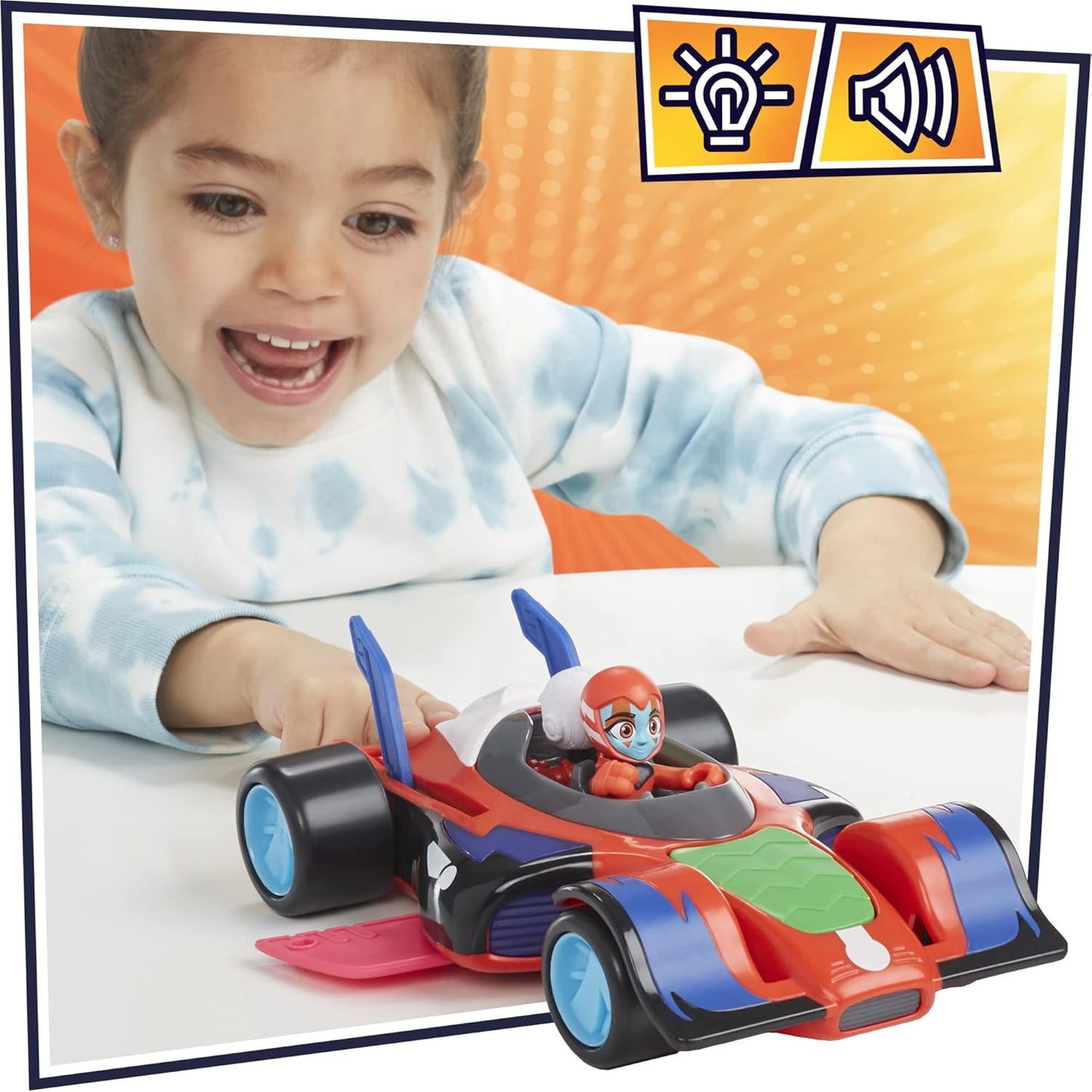 PJ Masks Animal Power Flash Cruiser Brinquedo pré-escolar, carro de conversão com luzes e sons, veículo de brinquedo para maiores de 3 anos