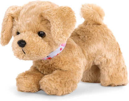 Our Generation Goldendoodle Pup – Filhote de Poodle Dourado Posicionável com Coleira e Trela Destacável para Bonecas de 18 polegadas – Animal de Estimação de Brinquedo de 6 polegadas