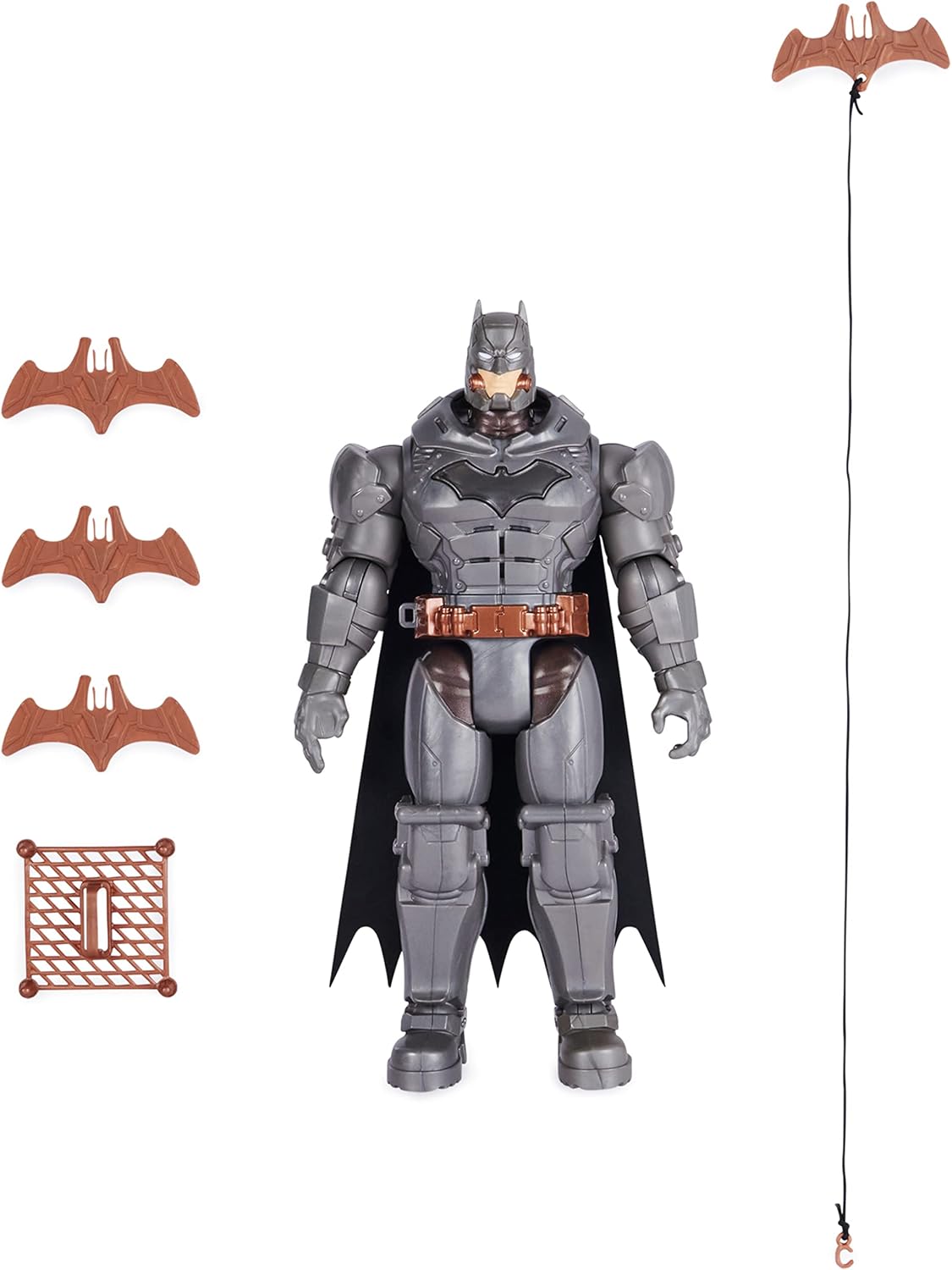 BATMAN DC Comics, Battle Strike Batman Figura de acción de 12 pulgadas, más de 20 frases y sonidos, juguetes coleccionables para niños y niñas de 3 años en adelante