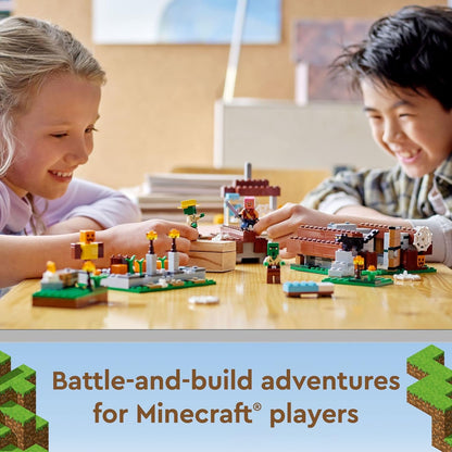 LEGO Kit de construção de vila abandonada do Minecraft 21190, conjunto de brinquedos zumbis do Minecraft, ideia de presente para crianças, meninas, meninos, idade 8+, com figuras de jogo, incluindo zumbis e caçadores de zumbis com acessórios