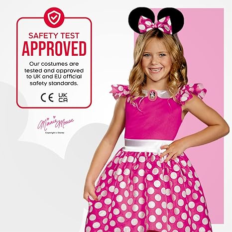 DISGUISE Disney oficial clássico rosa minnie mouse traje crianças, minnie mouse vestir-se roupa saia meninas vestido extravagante, trajes para meninas s