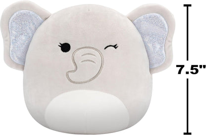 Squishmallows Original 7,5 Polegadas - Valorize o Elefante Cinzento Piscando