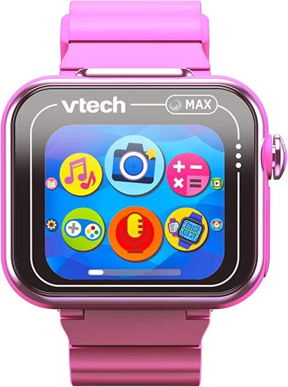 VTech KidiZoom Smart Watch Max, relógio para crianças com jogos, câmera dupla para fotos e selfies, 8 jogos, pedômetro, tela colorida, efeitos engraçados e muito mais, para bebês de 4, 5, 6, 7 anos ou mais, azul