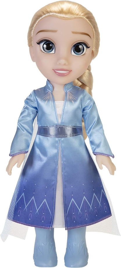 Frozen  Boneca de viagem Disney 2 Elsa, boneca de 14 ”/ 35 cm de altura, inclui vestido de moda icônico inspirado em filmes, botas e cabelo longo trançado para brincadeiras adicionais, para meninas a partir de 3 anos