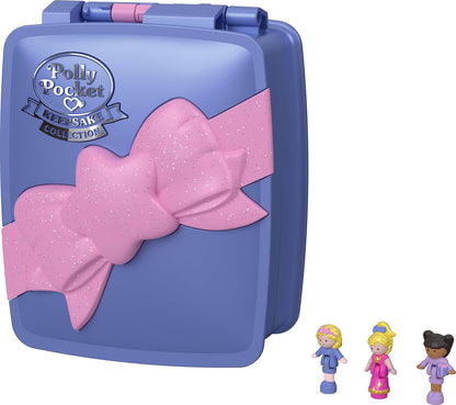 Polly Pocket Collector compacto com 3 micro bonecas, Heritage Keepsake Collection Starlight Dinner Party