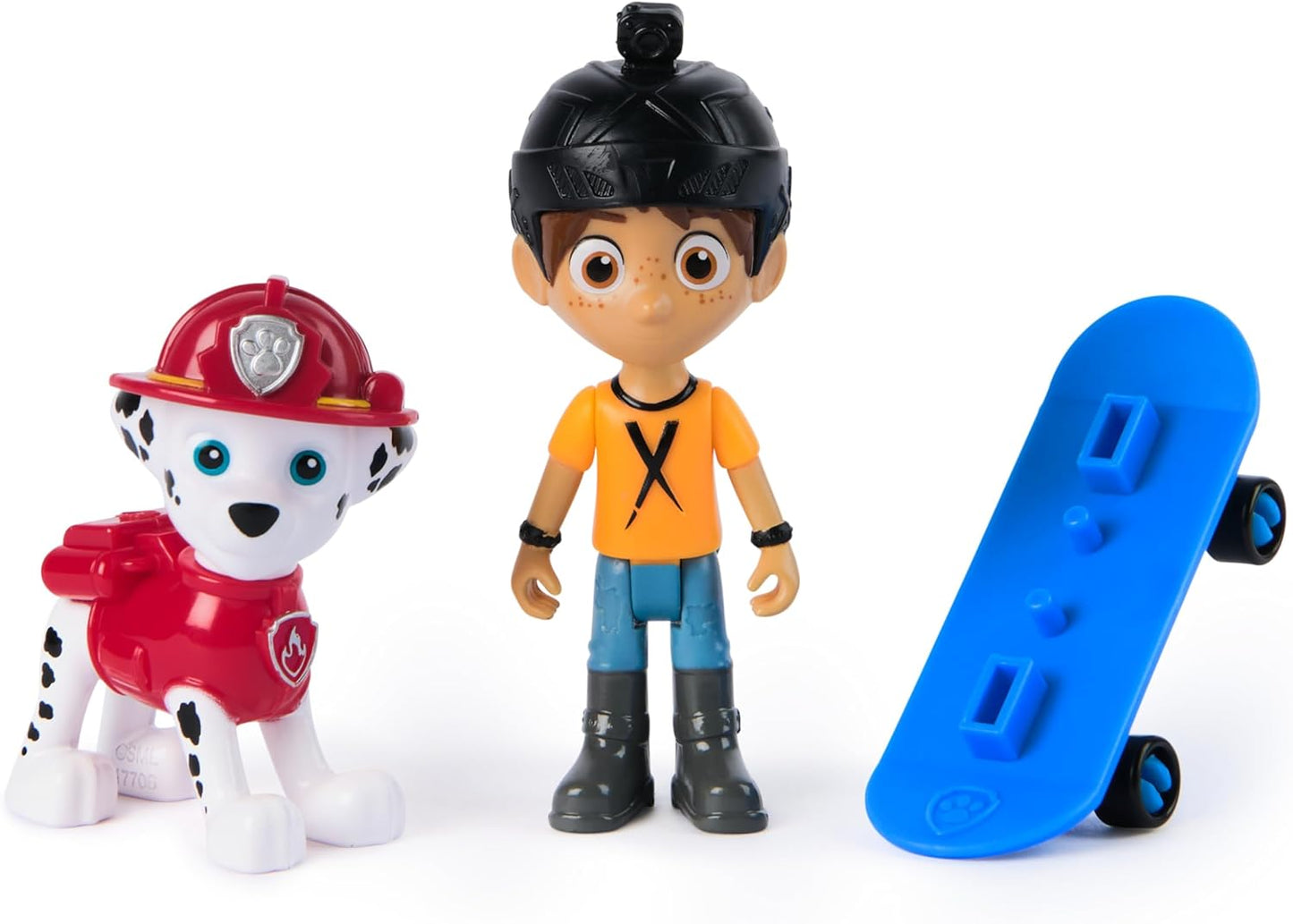 Paw Patrol Marshall y Daring Danny X Figuras con monopatín, juguetes para niños y niñas de 3 años en adelante