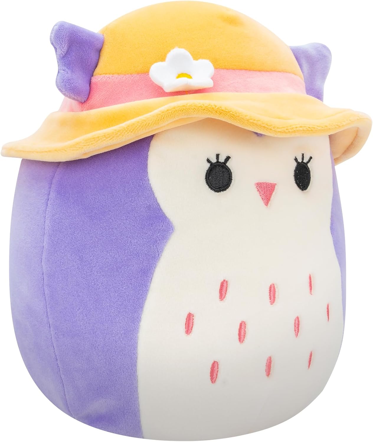 Squishmallows SQCR05400 7,5 polegadas-Holly The Purple Owl com chapéu de sol, multicor