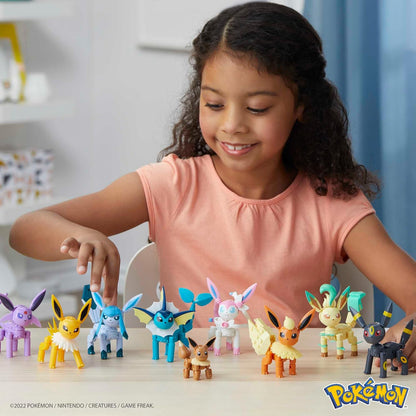 MEGA Pokémon Building Toys define cada evolução do Eevee com 470 peças, 9 personagens articuláveis, para crianças, GFV85