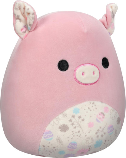 Squishmallows originais de 7,5 polegadas - Squishmallows de Páscoa - Peter the Pig com barriga estampada de Páscoa