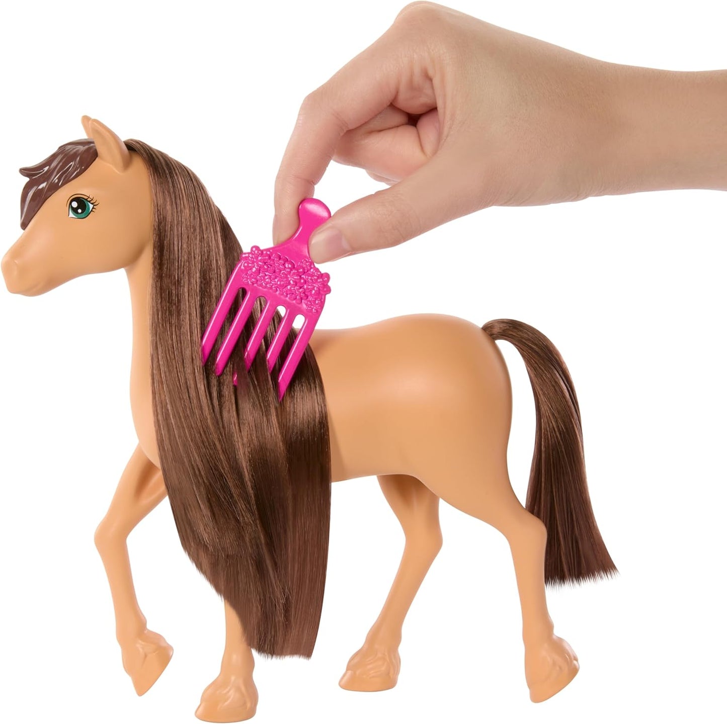 Barbie Cavalo e acessórios, brinquedos de Barbie Mysteries: The Great Horse Chase, crina extra longa para escovar e pentear (os estilos podem variar), HXJ37