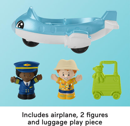 Fisher-Price Brinquedos para crianças pequenas, aventuras diárias, conjunto de aeroporto com avião para pré-escola, brincadeiras de simulação, idades de 1 ano ou mais,