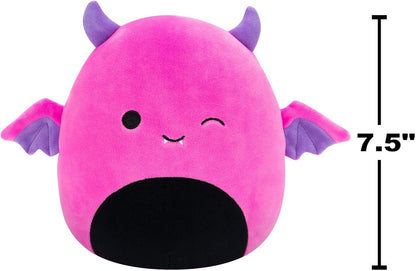 Squishmallows Original de 7,5 polegadas Halloween Wakisha, o diabo rosa neon