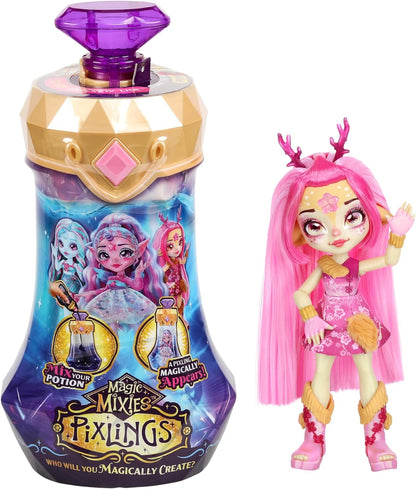 MAGIC MIXIES Pixlings. Crie e misture uma poção mágica que revela magicamente uma linda boneca Pixling de 6,5 "dentro de um frasco de poção - quem você criará magicamente