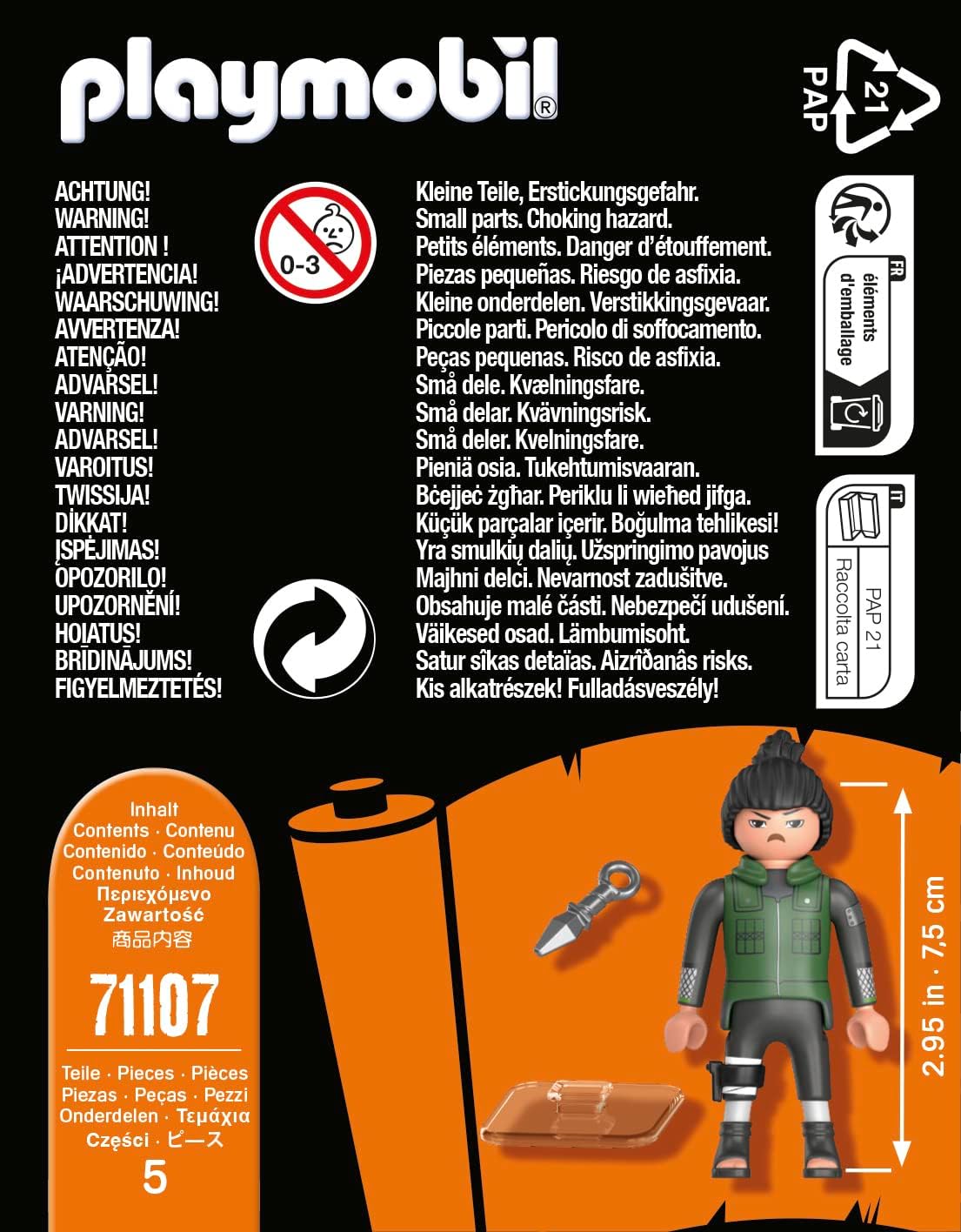 Playmobil 71107 Naruto: Conjunto de figuras Shikamaru, Figura de colecionador de anime Naruto Shippuden, Playset adequado para crianças e fãs com mais de 5 anos