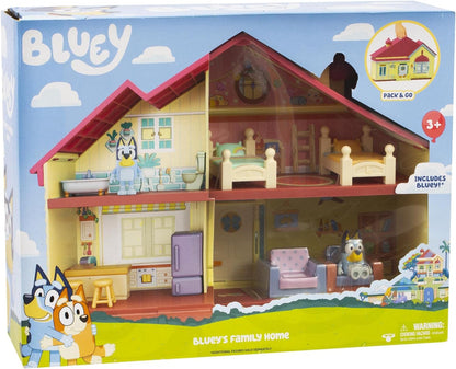 Giochi Preziosi  Bluey - Conjunto de Personagens Casa de Dois Andares com Cozinha Sala Quarto e Banheiro Totalmente Mobiliado; para crianças a partir dos 3 anos, BLY04010