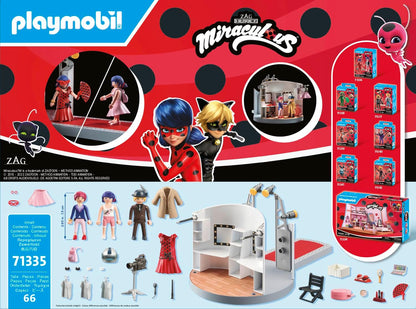 Playmobil 71335 Miraculous: desfile de moda de Gabriel, incluindo Marinette, Adrien e Nadja, aventura com Ladybug, dramatização divertida e imaginativa, diversos conjuntos de jogos adequados para crianças a partir de 4 anos