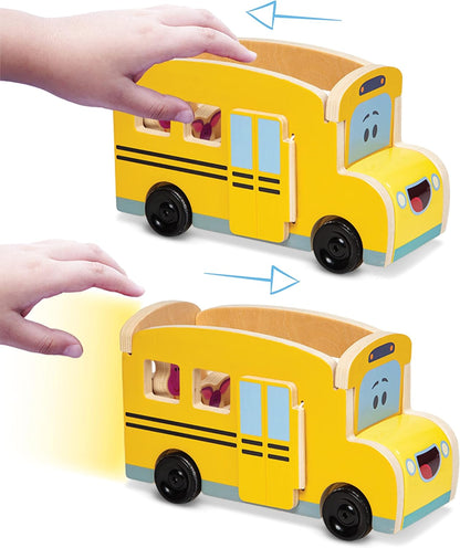 Melissa & Doug 33011 Blue's Clues & You Ônibus escolar retrátil de madeira, multi