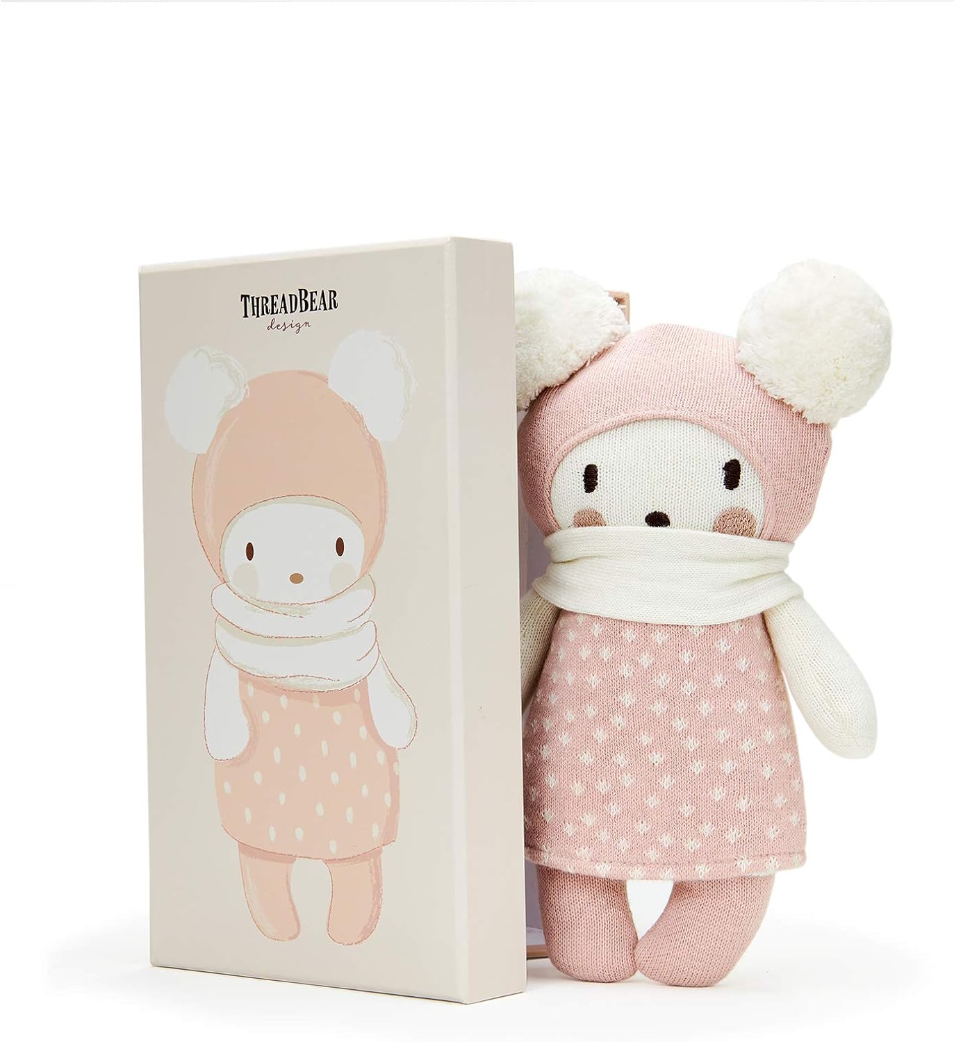 ThreadBear Design Baby Bella Soft Doll Teddy Bear para crianças e bebês - com caixa de presente