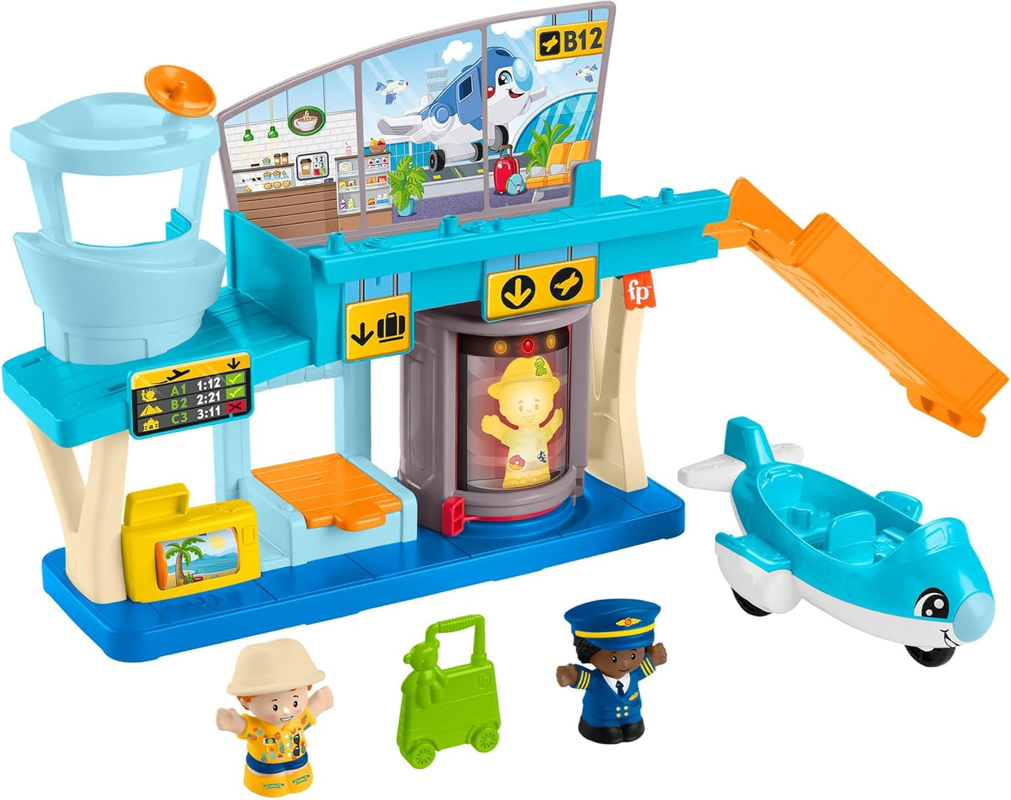 Juguetes Fisher-Price para niños pequeños, aventuras cotidianas, juego de aeropuerto en avión para preescolar, juegos de simulación, a partir de 1 año