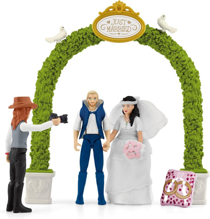 Schleich 42641 HORSE CLUB Conjunto de carruagem de casamento para maiores de 5 anos, Ocean Tides