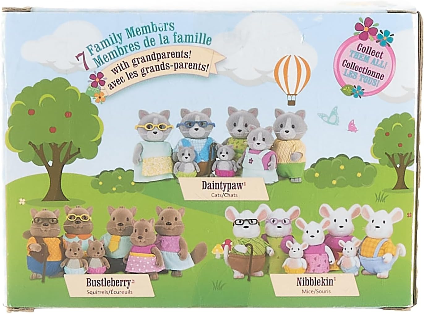 Li'l Woodzeez WZ6711Z Battat Li’l Woodzeez – Família de coelhos Cottonball com avós – Conjunto de 7 peças com estatuetas em miniatura – Brinquedos e acessórios de animais para crianças a partir de 3 anos