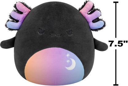 Squishmallows Original 7,5 polegadas Halloween Zanda, o Axolotl cinza-carvão