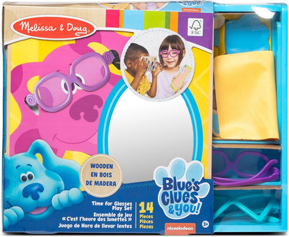 Melissa & Doug As pistas de Blue e você! Hora dos óculos Eye Doctor Play Set | Brinquedo de dramatização para crianças | 3 e superiores | Presente para meninos ou meninas | Materiais certificados pelo FSC