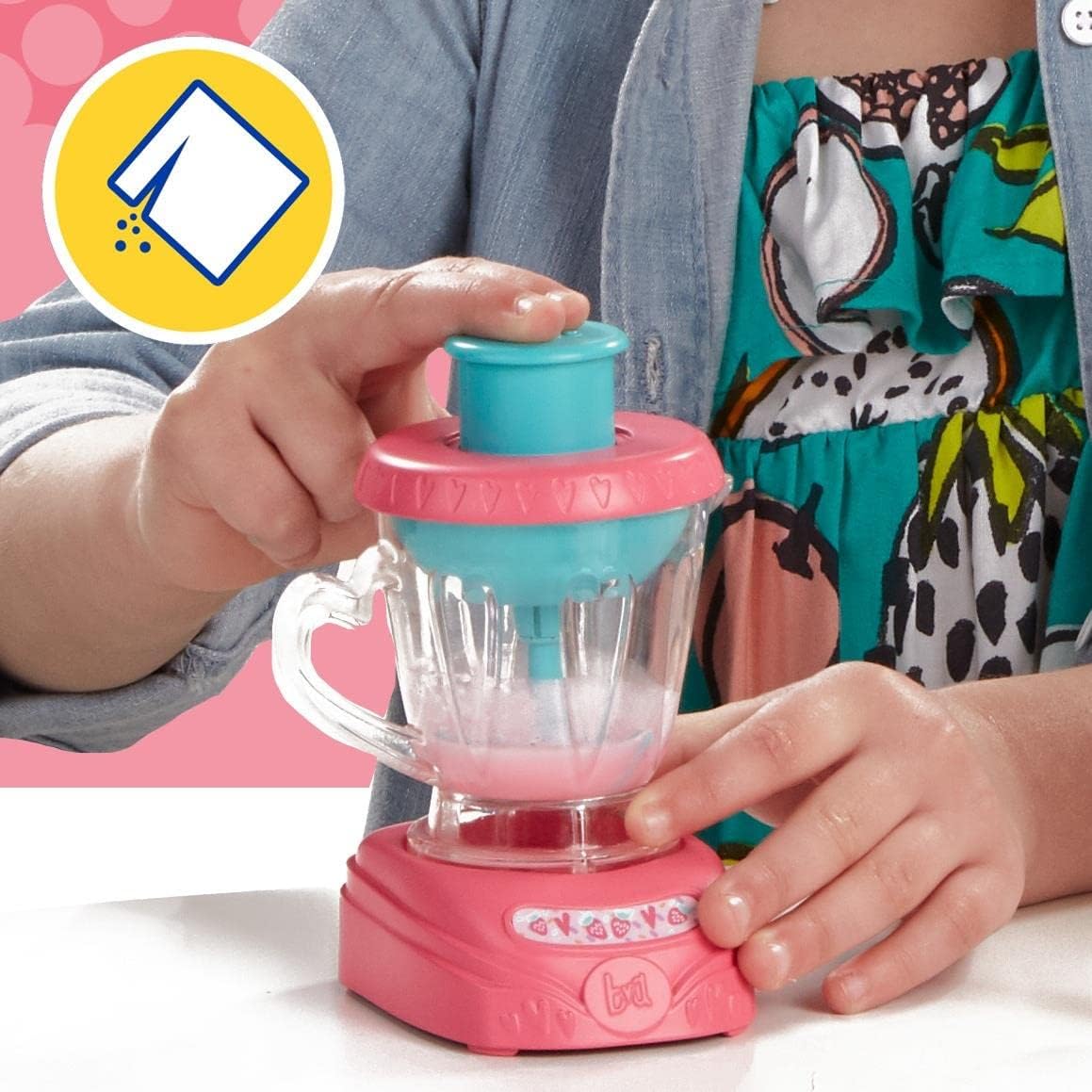 Baby Alive Magic Mixer Baby Doll Batido de fresa con accesorios para licuadora, bebidas, salsas, comidas, juguete para cabello rubio para niños a partir de 3 años