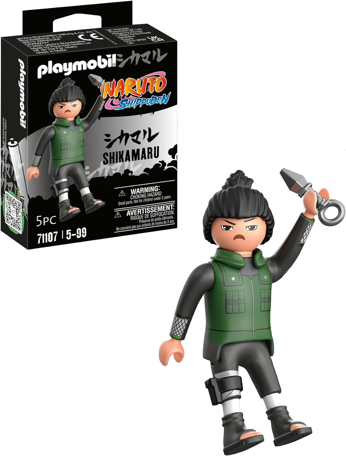 Playmobil 71107 Naruto: Conjunto de figuras Shikamaru, Figura de colecionador de anime Naruto Shippuden, Playset adequado para crianças e fãs com mais de 5 anos