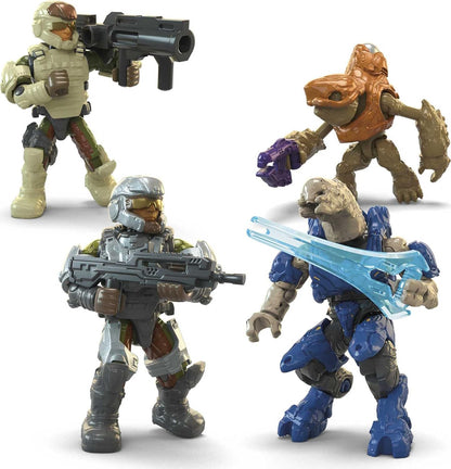 MEGA Conjuntos de construção de brinquedos Halo, Ghost of Requiem com 135 peças, 4 microfiguras de ação e acessórios, para colecionadores