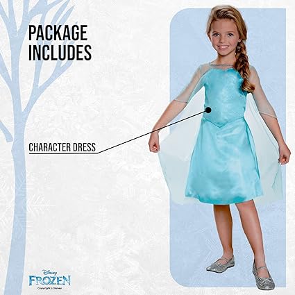 DISGUISE  Traje oficial da Disney Frozen Elsa, vestido de princesa para meninas