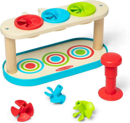 Melissa & Doug Match & Push Spinning Tops Brinquedo de habilidades de desenvolvimento para meninas e meninos 2+ - Certificado FSC