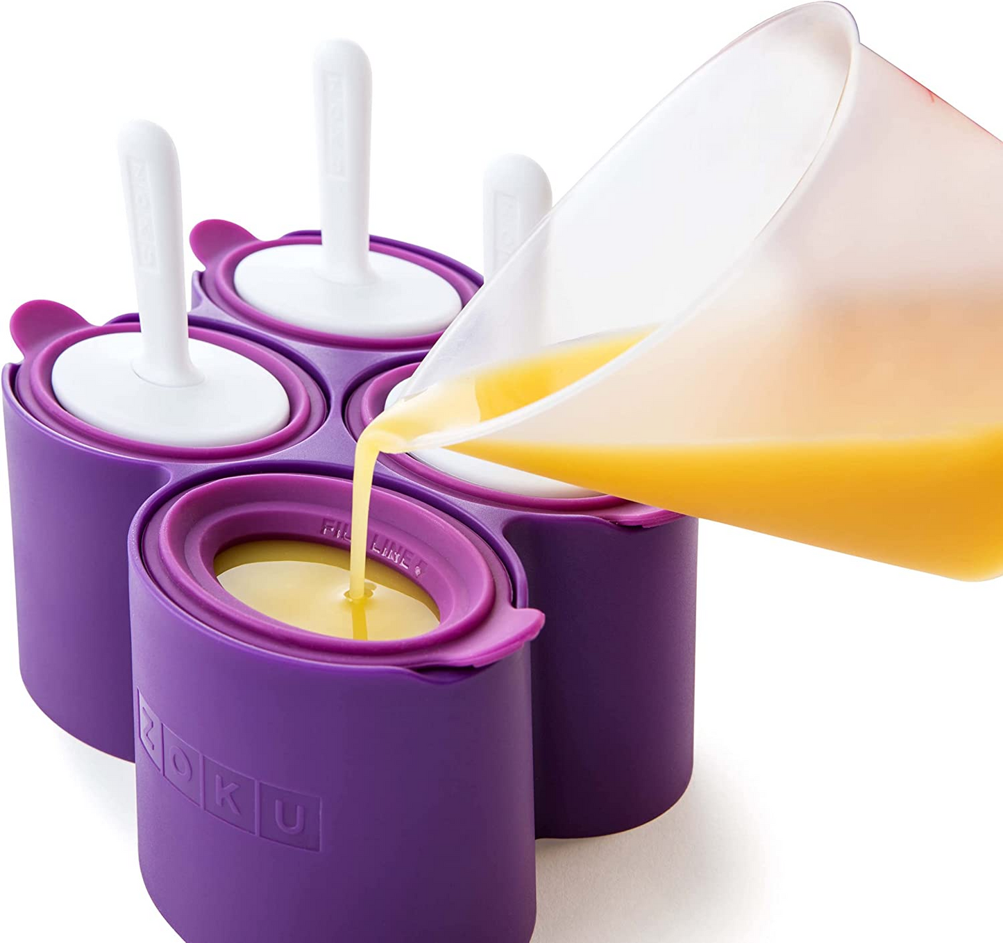 Zoku Slow Pops - moldes de picolé de silicone fáceis de remover com protetores contra gotejamento