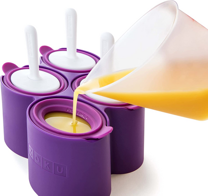 Zoku Slow Pops - moldes de picolé de silicone fáceis de remover com protetores contra gotejamento