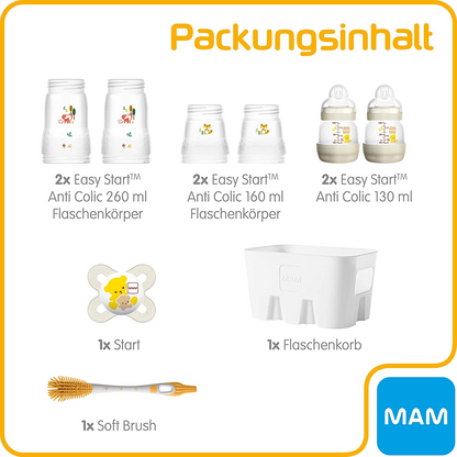 MAM Kit de Mamadeiras Easy Start para recém-nascido, 9 itens  (130, 160, 260ml)