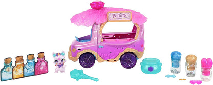 Magic Mixies Magic Potions Truck Playset, se transforma em uma loja de poções, cria 3 feitiços e poções surpresas para seus mixlings, inclui 1 mixling exclusivo,