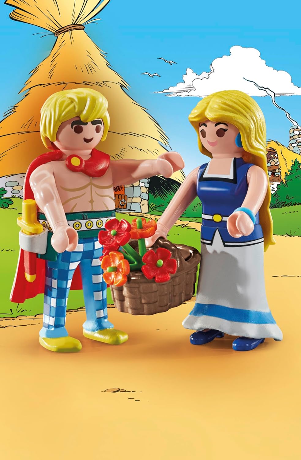 Playmobil 71544 Asterix: Tragicomix e Panacea, casal querido do universo Asterix, incluindo buquê de flores, espada e muito mais, conjuntos de jogos imaginativos adequados para crianças a partir de 5 anos