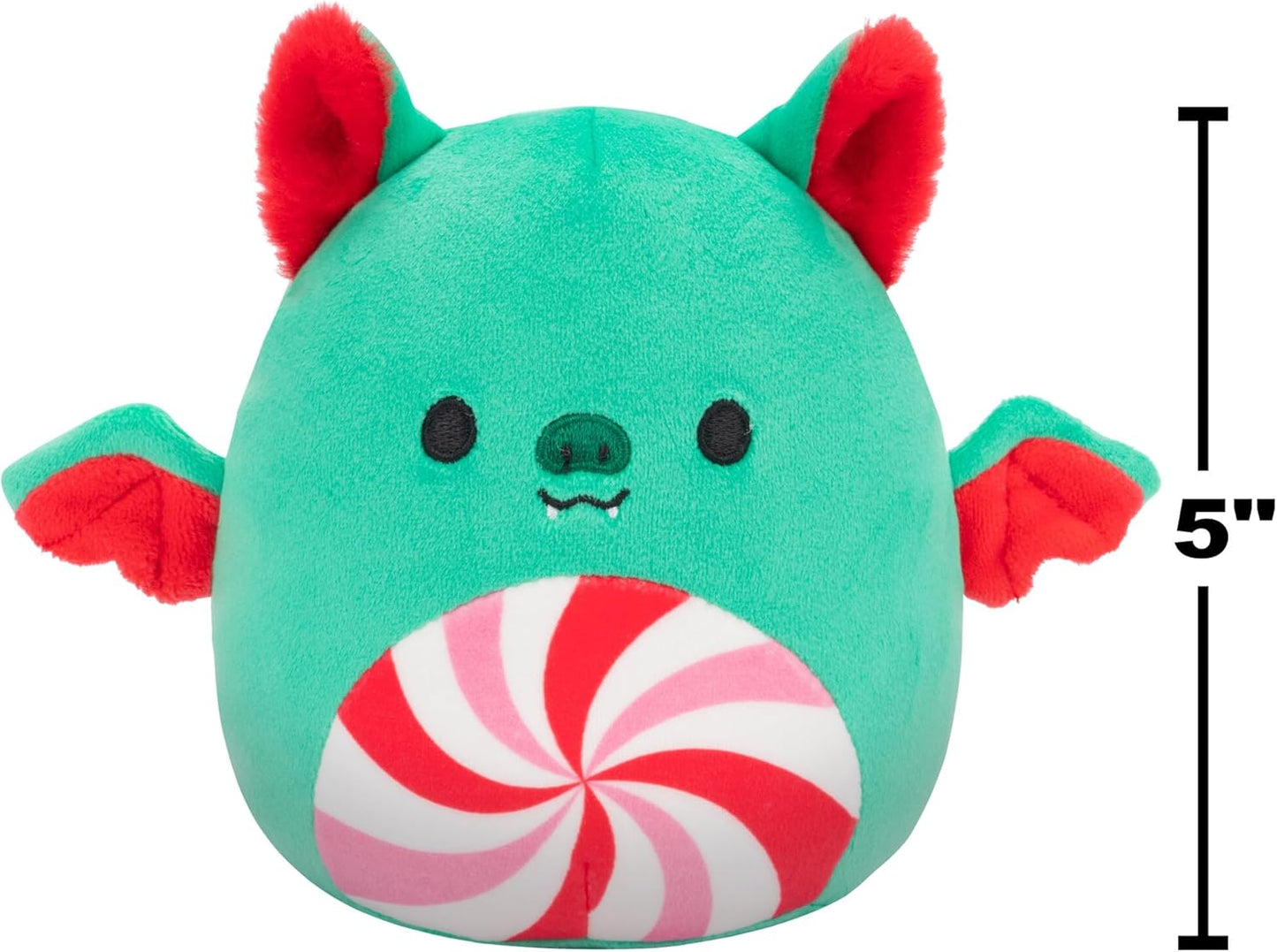 Squishmallows Original 5-Inch Holiday 4-Pack - Ethel Hot Chocolate, Floyd French Fries, Keiko Blue Christmas Tree, Ricardo Peppermint Bat - Official Jazwares Plush