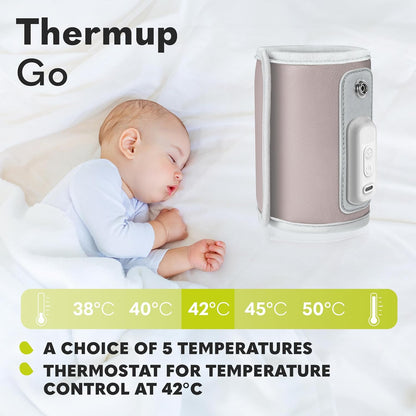 Aquecedor de mamadeiras portátil LIONELO Thermup Go para manter a temperatura, cabo USB alimentado para manter o leite e a comida do bebê aquecidos, aquecedor de mamadeiras para carro para temperatura constante, sem BPA, compacto e leve