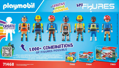 Playmobil 71468 Minhas Figuras: Resgate de Incêndio, com figuras personalizadas e acessórios removíveis, dramatização divertida e imaginativa, conjuntos de jogos variados adequados para crianças a partir de 5 anos