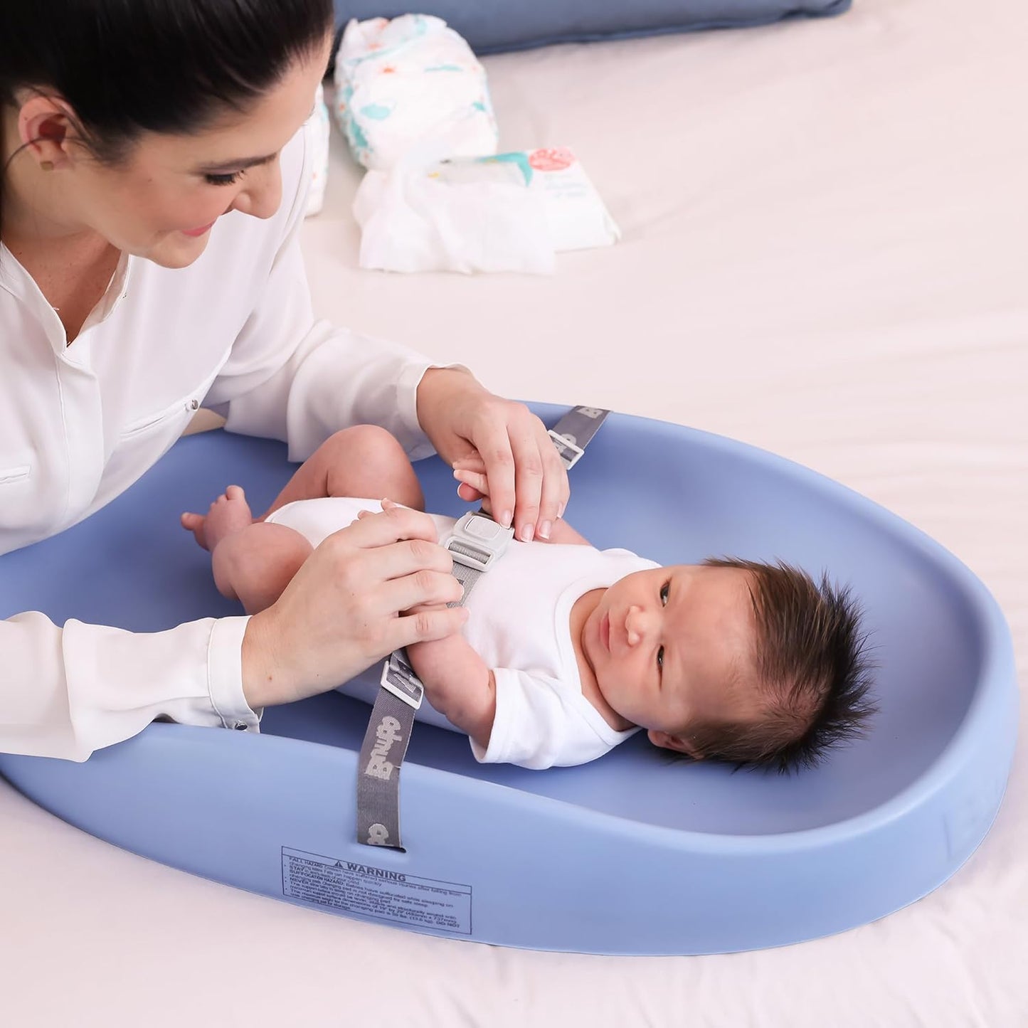 Bumbo Tapete para troca de fraldas - Tapete para troca de fraldas fácil de limpar com arnês de segurança - Antiroll