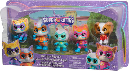 Conjunto de figuras do esquadrão de heróis SUPERKITTIES