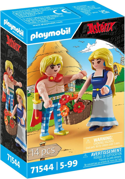 Playmobil 71544 Asterix: Tragicomix e Panacea, casal querido do universo Asterix, incluindo buquê de flores, espada e muito mais, conjuntos de jogos imaginativos adequados para crianças a partir de 5 anos