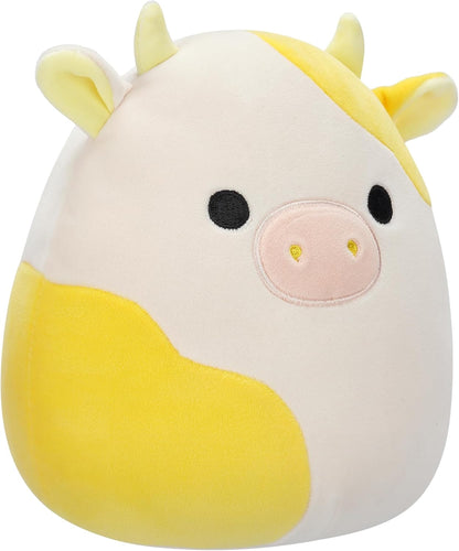 Squishmallows SQCR05402 7,5 polegadas-Bodie A vaca amarela e branca, multicolor